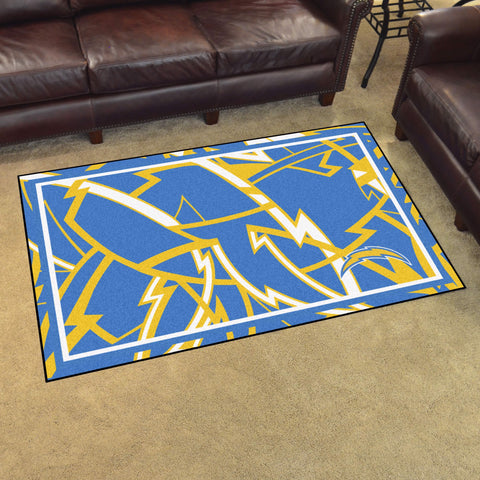 Fanmats®-NFL Los Angeles Chargers Ultra Plush Area Rug with Lightening Bolt Logo