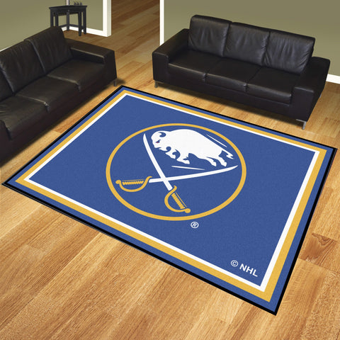 Fanmats -NHL Buffalo Sabres Ultra Plush Rug w/Circle Buffalo Crossed Sabres Logo