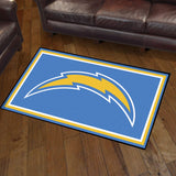 Fanmats®-NFL Los Angeles Chargers Ultra Plush Area Rug with Lightening Bolt Logo