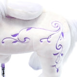 PonyCycle® White Unicorn with Purple Horn Ride on Horse Toy Model K For Age 4-9