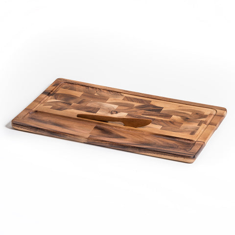 KalmarHome® Extra Large Charcuterie/Cheeseboard w/End Grain Inlay,Knife included