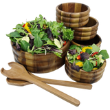 Kalmar Home® - Extra Large Salad Bowl, 4 Individual Bowls and Servers