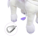 PonyCycle® White Unicorn with Purple Horn Ride on Horse Toy Model K For Age 4-9