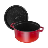 Staub ® - Cherry Cast Iron 4 Quart 24 CM Round Cocotte 40509-835-0