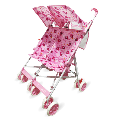 Amoroso® - Light Weight Pink Twin Baby Double Umbrella Stroller