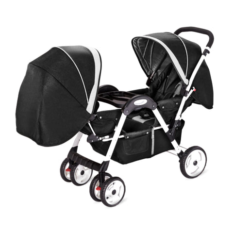 Amoroso® - Black Modern Double Stroller With Tray