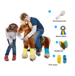 PonyCycle® Brown with Long Mane Ride on Horse Toy Model K For Age 4-9