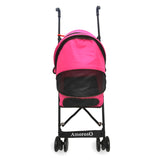 Amoroso® - 4 Wheel Foldable Umbrella Pink Dog Stroller