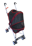 Amoroso® - Travel Lite Pet Umbrella Black-Red Dog Stroller