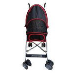 Amoroso® - Travel Lite Pet Umbrella Black-Red Dog Stroller