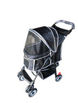 Amoroso® - 4 Wheel Deluxe Black Medium Dog Stroller