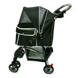 Amoroso® - 4 Wheel Deluxe Black Medium Dog Stroller