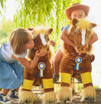 PonyCycle® Brown with Long Mane Ride on Horse Toy Model K For Age 4-9