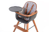 Micuna® Black/Honey OVO City High Chair with Pu Leather Belts and Seat Pad