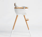 Micuna® White/Natural OVO Max Luxe High Chair with Pu Leather Belts