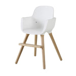 Micuna® White/Natural OVO Max Luxe High Chair with Pu Leather Belts