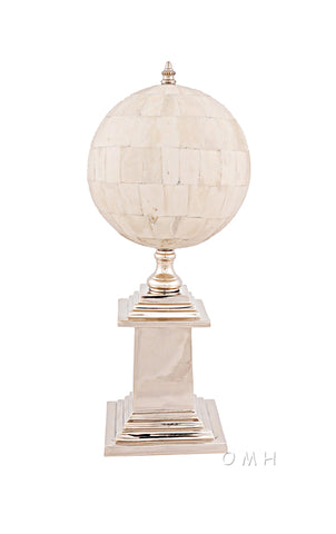 Old Modern Handicrafts® - Bone Globe With Alluminum Base