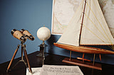 Old Modern Handicrafts® - Bone Globe With Alluminum Base
