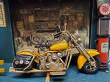 Old Modern Handicrafts® - Vintage Harley Motorcycle Shadow Box on Wood Frame