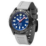 Hawaiian Lifeguard Association 42MM Dive Watch - Grey Case & Strap, Blue Dial