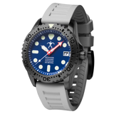 Hawaiian Lifeguard Association 42MM Dive Watch - Grey Case & Strap, Blue Dial