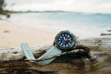 Hawaiian Lifeguard Association 42MM Dive Watch - Grey Case & Strap, Blue Dial