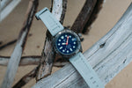 Hawaiian Lifeguard Association 42MM Dive Watch - Grey Case & Strap, Blue Dial