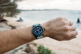 Hawaiian Lifeguard Association 42MM Dive Watch - Grey Case & Strap, Blue Dial