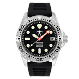 Hawaiian Lifeguard Association 42MM Dive Watch - SS Case, Black Dial & Strap