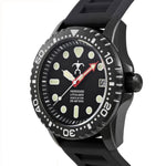 Hawaiian Lifeguard Association 42MM Dive Watch - Black Case, Dial & Strap