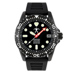 Hawaiian Lifeguard Association 42MM Dive Watch - Black Case, Dial & Strap