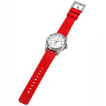 Hawaiian Lifeguard Association 42MM Dive Watch - SS Case, White Dial, Red Strap