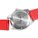 Hawaiian Lifeguard Association 42MM Dive Watch - SS Case, White Dial, Red Strap