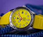 Hawaiian Lifeguard Association 42MM Dive Watch - SS Case, Yellow Dial & Strap
