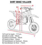 MotoTec USA® - Villain 52cc 2-Stroke Kids Gas Dirt Bike