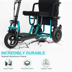 MotoTec USA® - Black Folding Mobility Electric Trike 48v 700w Dual Motor Lithium