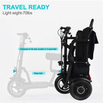 MotoTec USA® - Black Folding Mobility Electric Trike 48v 700w Dual Motor Lithium