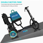 MotoTec USA® - Black Folding Mobility Electric Trike 48v 700w Dual Motor Lithium