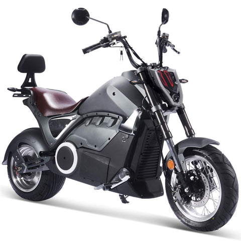 MotoTec USA® - Gray Typhoon 72v 30ah 3000w Lithium Electric Scooter