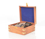 Old Modern Handicrafts® - Binocular w leather overlay in wood box