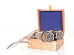 Old Modern Handicrafts® - Binocular w leather overlay in wood box