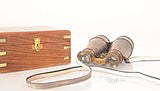 Old Modern Handicrafts® - Binocular w leather overlay in wood box