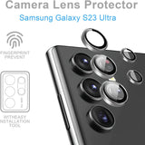 Fabzi Tempered Glass Camera Lens Protectors Rings for Samsung Galaxy S23 Ultra