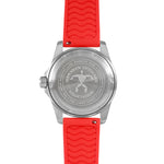 Hawaiian Lifeguard Association 42MM Dive Watch - SS Case, White Dial, Red Strap