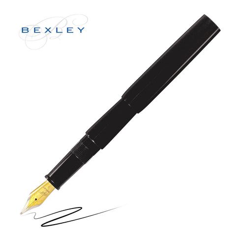 Bexley Pocket Pro Tac Tech Black Pen with Broad Gold Plated Stainless Steel Nib