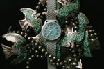 Bia Suffragette 36MM Watch - SS Case, Aqua Dial, SS Mesh Bracelet B1009