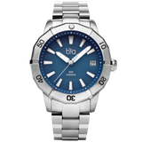 Bia Rosie Dive 38MM Watch - SS Case, Blue Dial, SS Link Bracelet B2003