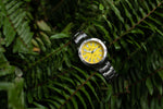 Bia Rosie Dive 38MM Watch - SS Case, Yellow Dial, SS Link Bracelet B2013