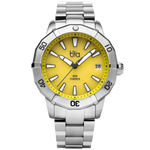 Bia Rosie Dive 38MM Watch - SS Case, Yellow Dial, SS Link Bracelet B2013