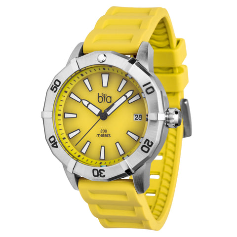 Bia Rosie Dive 38MM Watch - SS Case, Yellow Dial, Yellow Strap B2014